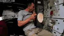 A burrito being made in space