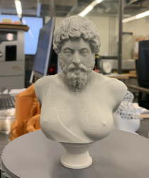 A Busty Bust of Marcus Aurelius a gift from a classmate
