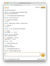 A __ chat with amazon support today