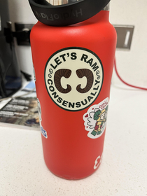 A consent-awareness sticker my college hands out Our mascot is the Rams