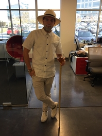A coworker of mine is named Jon Hammond He spared no expense on his Halloween costume