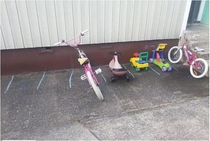 A dad asked his daughter to put her bike away neatly and came outside to this