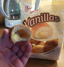 A delicious vanilla filled pastry