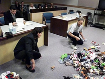 A divorcing couple dividing beanie babies in court 
