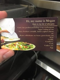 A dude I know cooks in a busy kitchen and got this mid-rush RIP Megan
