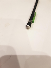 A face appeared on my pens eraser tip - spooky