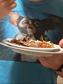 A few years ago my buddy got me a gremlin shirt Today my girlfriend got the perfect picture of me wearing it