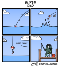 A fish fishing