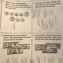 A fourth graders homework