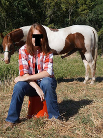 A friend of mine on Facebook posted pictures of her and her horse Not so sure she noticed this one