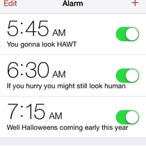 A friend showed me her wake up alarms