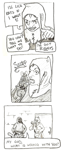 A friend told us that rat licker is slang for anti-masker in Ireland My wife made this wonderful comic