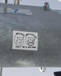 a funny reminder on the ski lift