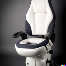 A gaming chair toilet
