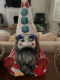 A girl I know has a captain spaulding garden gnome in her houseDOPE