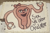 A goodbye cake for a future gynecologist