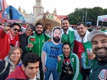A group of Mexican fans came to Russia with a cardboard photo of the friend whose wife didnt let him go 