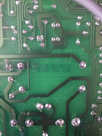 A hidden message underneath the circuit board