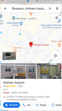 A high school in Istanbul Turkey is labelled as Arkham Asylum on the map most likely by the students