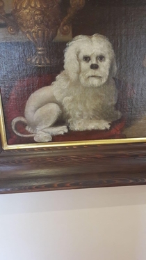 A kroatian painting of a doggo
