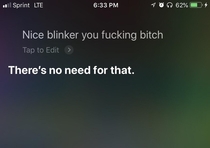 A lady cut me off right when Siri decides to turn its self on