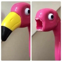 A lawn flamingo without its beak is a spooked worm