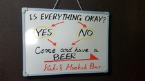 A local bar hung this helpful flowchart outside their establishment