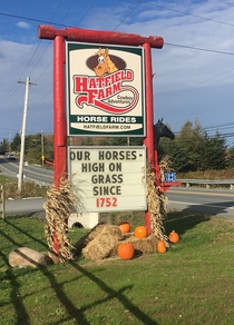 A local farmers sign after legalization of cannabis - Nova Scotia Canada