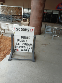 A local Ice Cream Shop yesterday advertising a bold new flavor