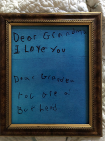 A love note from granddaughter to grandfather