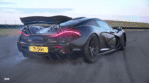 A McLaren P ripping its tires to shreds