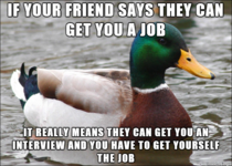 a message to scumbag friends who ask for jobs
