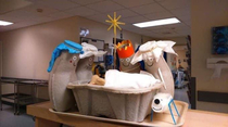 A nativity scene created by someone clever at my local hospital