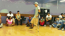 A One-Legged Break Dancer Showing Off His Skillz