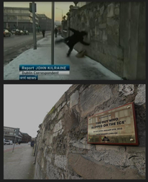 A plaque has been placed to commemorate the man who once slipped on ice on national television in Ireland