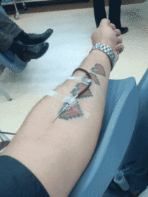 A Redditor donating blood