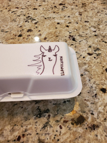 A restaurant worker drew this on my to go box