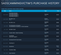 A scammer wanted my Steam purchase history so I delivered