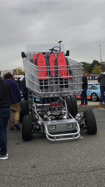 A shopping cart car I saw at a car show