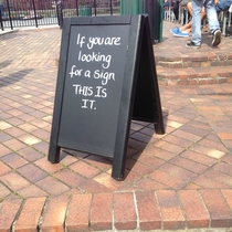 A sign