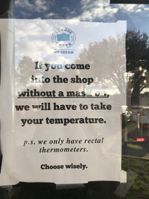 A sign at an ice cream shop I saw today Sorry for poor quality