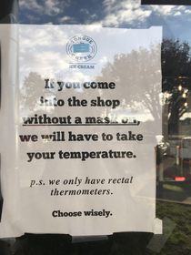 A sign at an ice cream shop I saw today Sorry for poor quality