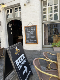 A sign I came across today in Bruges Had to go in for a beer to double check