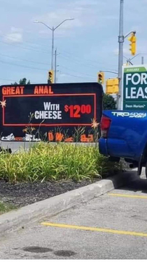 A sign in my town from Ontario Canada With cheese 