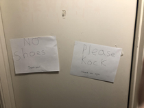 A sign my ten year old put on his door