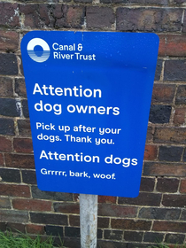 A sign on the side of a canal local to me
