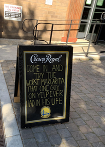 A sign outside a local restaurant