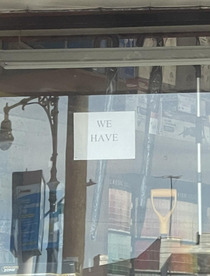 A sign outside my local hardware store