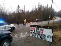 A sink hole opened up in front of a restaurant In town