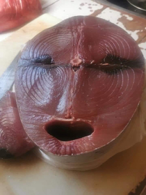 A surprised fish steak